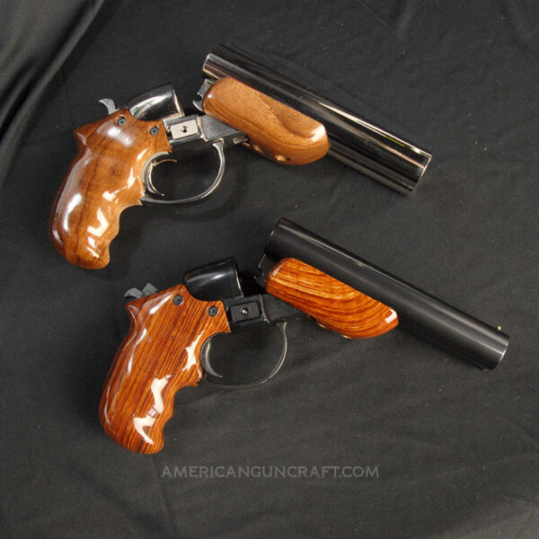 Diablo 12 Gauge Pistols, Collectors Set, Nickel and Blued Finish with Rosewood Finish Grips, 6 inch barrel.       -No FFL Required-