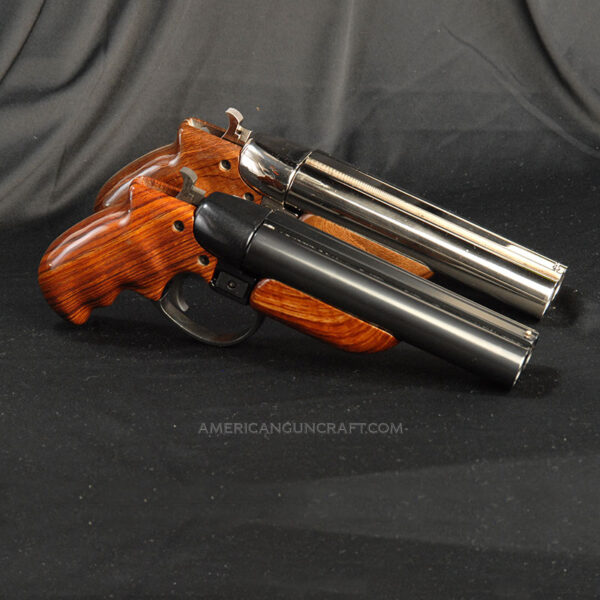 Diablo 12 Gauge Pistols, Collectors Set, Nickel and Blued Finish with Rosewood Finish Grips, 6 inch barrel.       -No FFL Required-