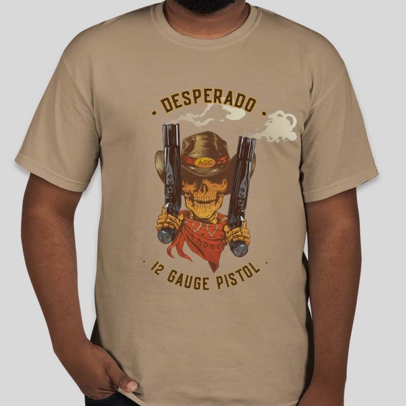 Desperado Tan T-Shirt with Full Color Graphic Front